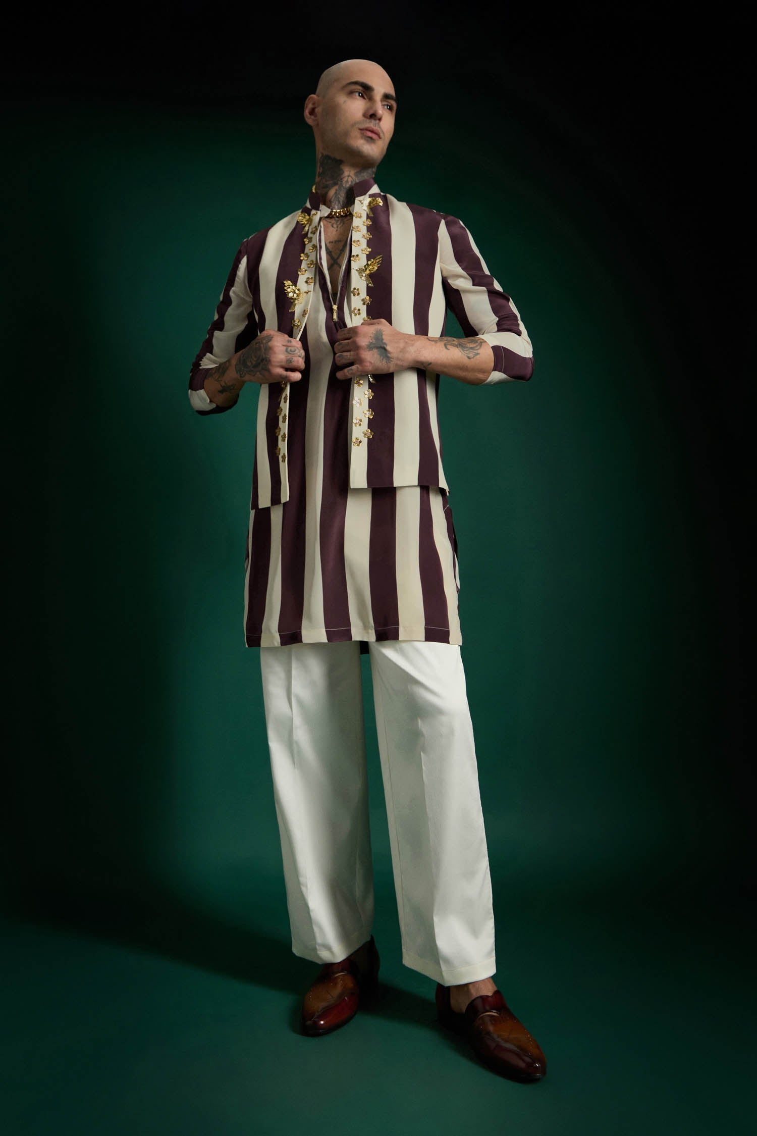 Crest- Hand Embroidered Designer Kurta Bundi