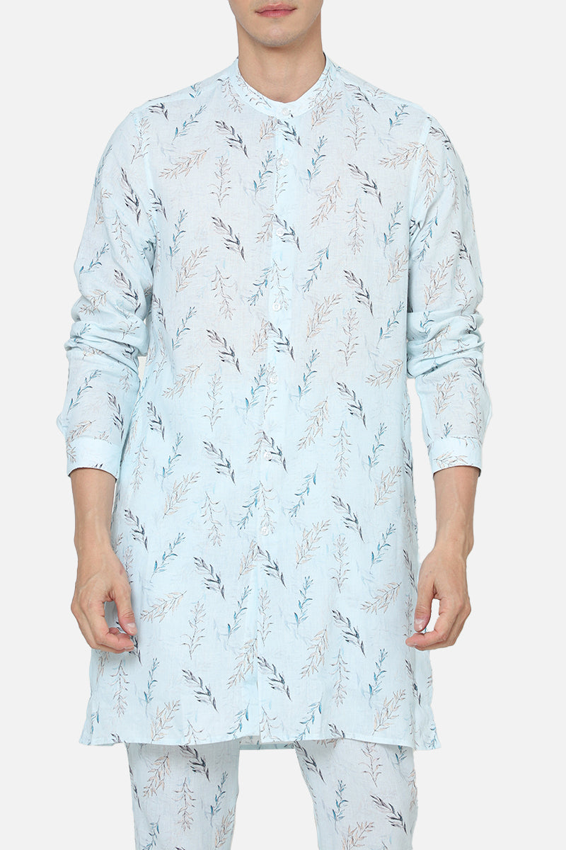 Sky Blue Printed Kurta Set