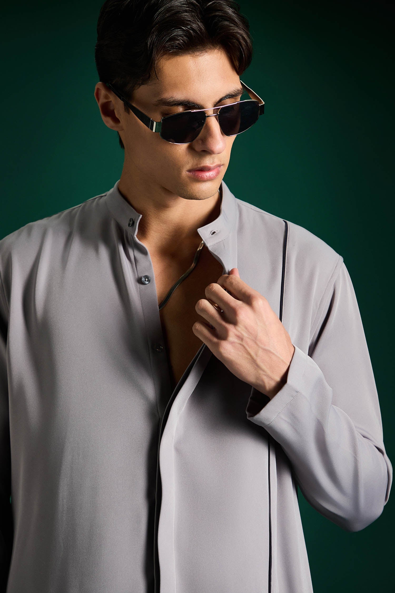 Echelon Designer Kurta Set - Cool Grey