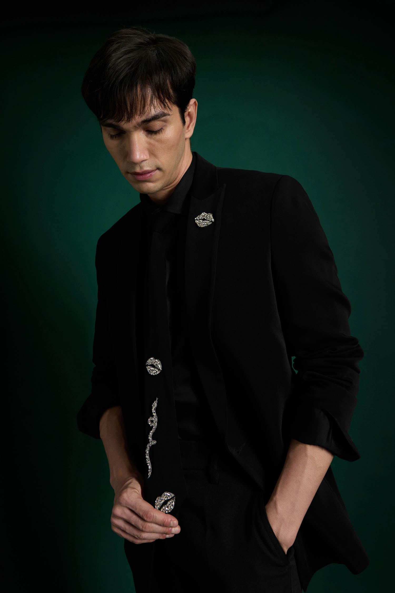 Kiss(Lips) - Hand Embroidered Designer Tuxedo