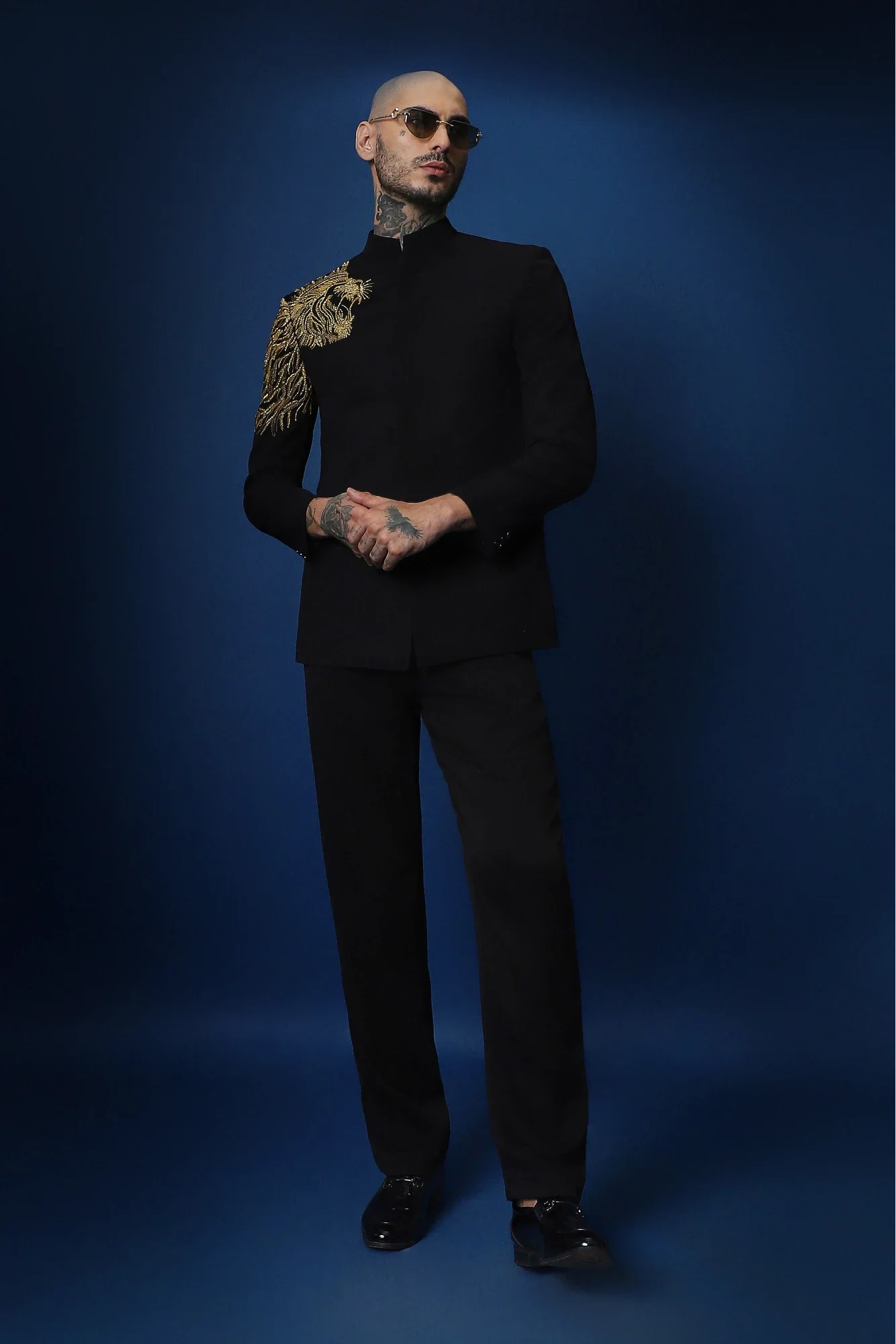 Narasimha Hand Embroidered Bandhgala - Black