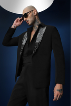 Avian Hand Embroidered Tuxedo - Black