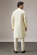 Cascade(Floral) - Hand Embroidered Designer Kurta - Ivory