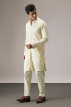 Grooms Crew - Hand Embroidered Designer Kurta - Ivory