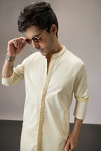 Grooms Crew - Hand Embroidered Designer Kurta - Ivory