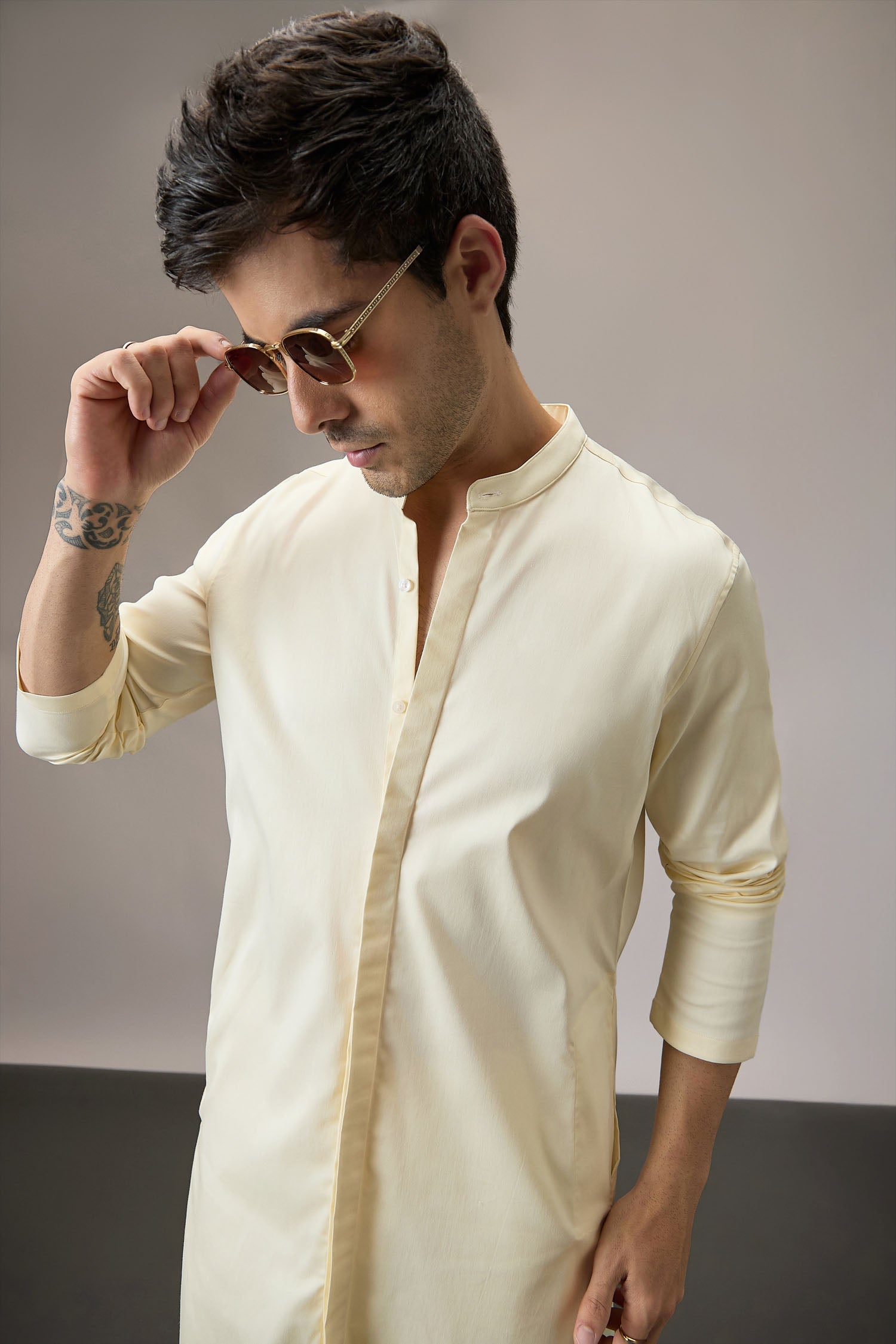 Grooms Crew - Hand Embroidered Designer Kurta - Ivory