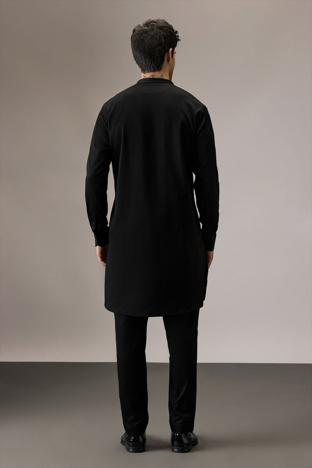 Lush All-over(Floral) - Hand Embroidered Designer Kurta - Black