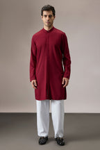 Grooms Crew - Hand Embroidered Designer Kurta - Burgundy