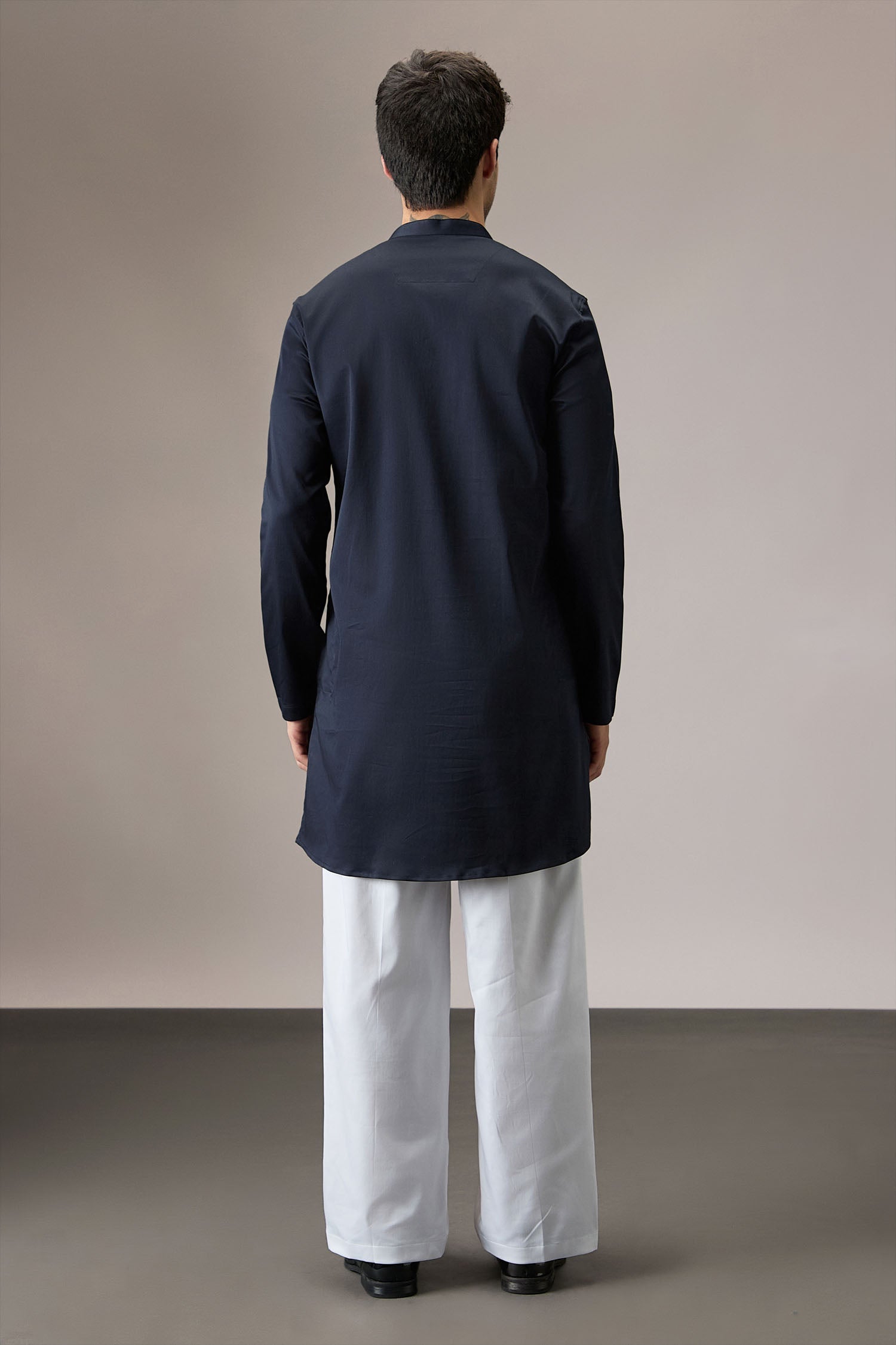 Gazelle (Deer) - Hand Embroidered Designer Kurta - Navy