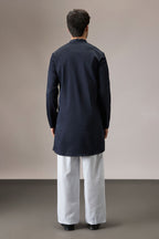 Gazelle (Deer) - Hand Embroidered Designer Kurta - Navy