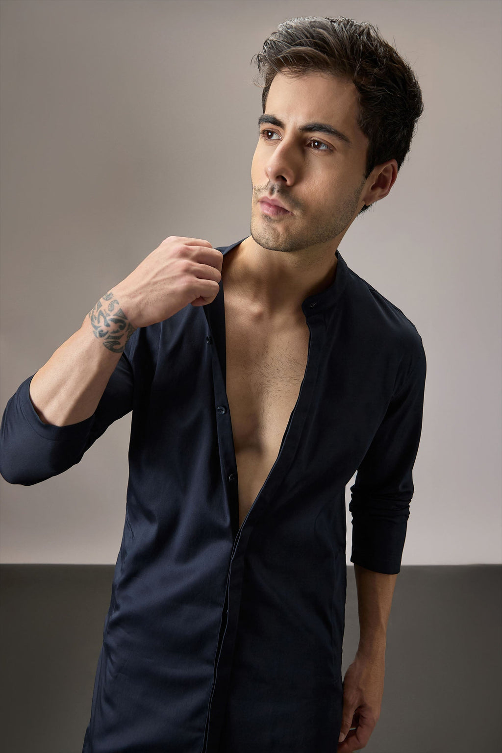 Grooms Crew - Hand Embroidered Designer Kurta - Navy