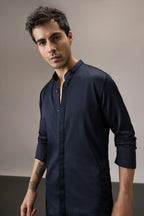 Grooms Crew - Hand Embroidered Designer Kurta - Navy