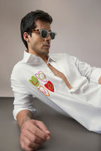 Love - Hand Embroidered Designer Shirt - White