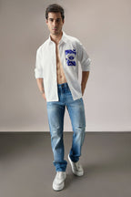 Attract Don‰۪t Chase - Hand Embroidered Designer Shirt - White