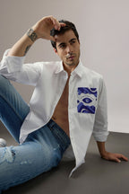 Attract Don‰۪t Chase - Hand Embroidered Designer Shirt - White