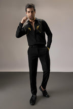 Revolver - Hand Embroidered Designer Shirt - Black