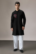 Fuck It - Hand Embroidered Designer Kurta - Black