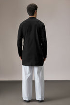 Cluster(Ocean) - Hand Embroidered Designer Kurta - Black