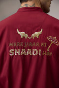 Mere Yaar Ki Shaadi Hai - Hand Embroidered Designer Kurta - Burgundy