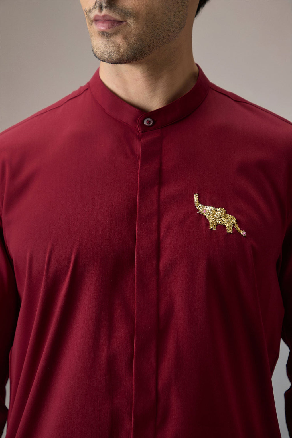 Mere Yaar Ki Shaddi Hai - Hand Embroidered Designer Kurta - Burgundy