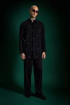 Timber Hand Embroidered Designer Kurta Set - Navy