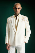 Shoulder Leaves - Hand Embroidered Designer Tuxedo