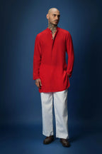 Bride Squad Hand Embroidered Bundi Set - Red