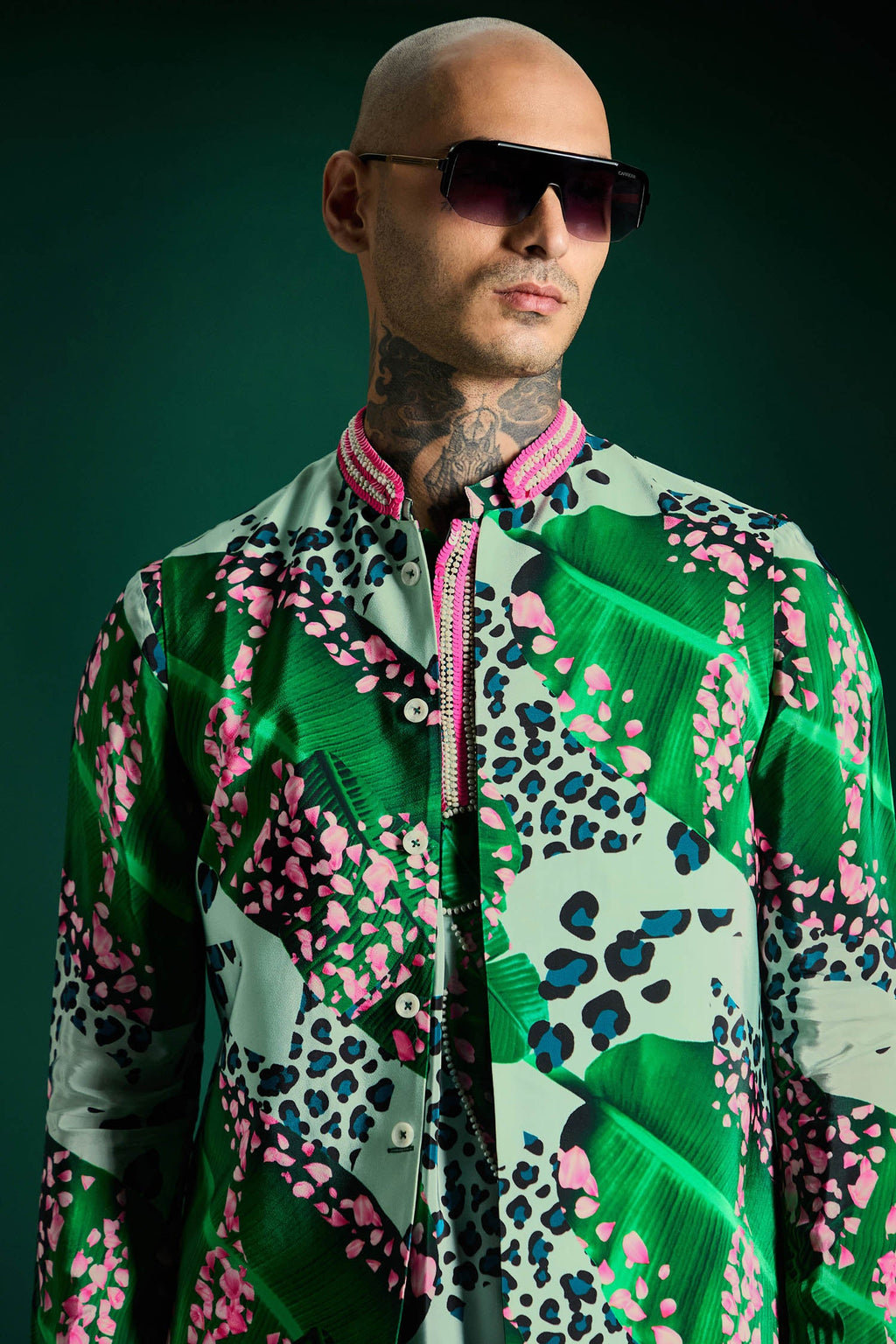 Banana Leaf-hand Embroidered Designer Bundi