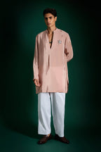 Lamina Hand Embroidered Designer Kurta - Dusky Pink