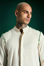 Cue Hand Embroidered Designer Kurta Set - Ivory