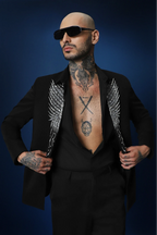 Avian Hand Embroidered Tuxedo - Black