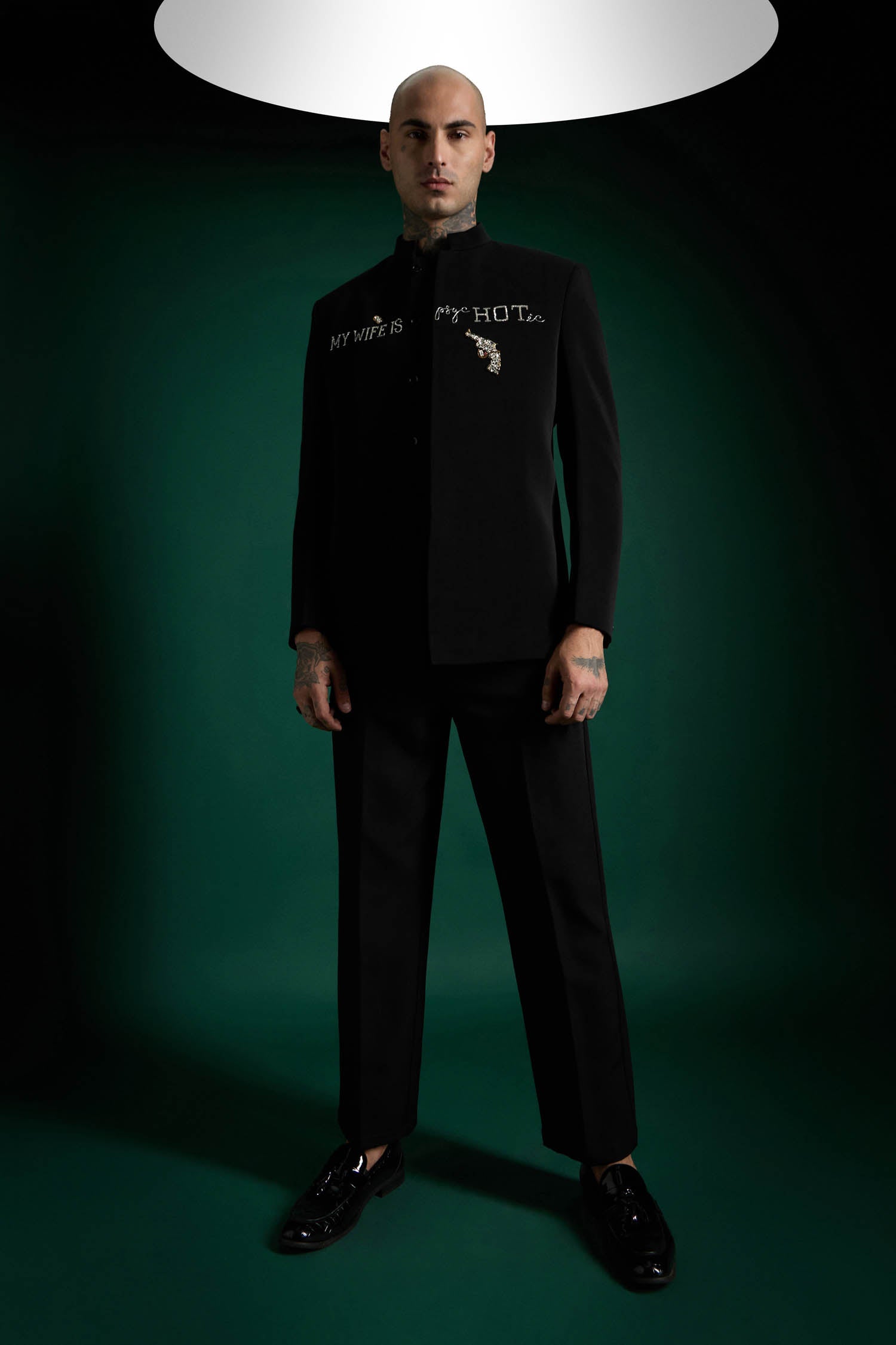 My Wife Is Psychotic-hand Embroidered Bandhgala