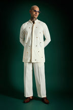 Relic Hand Embroidered Designer Kurta Set - Ivory