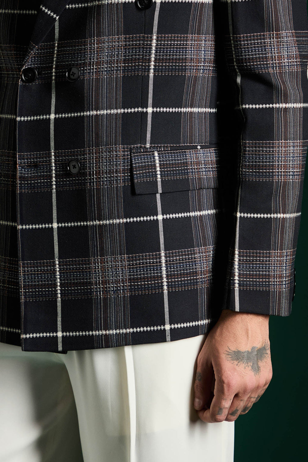 The Board Room Tartan Checks Blazer - Black
