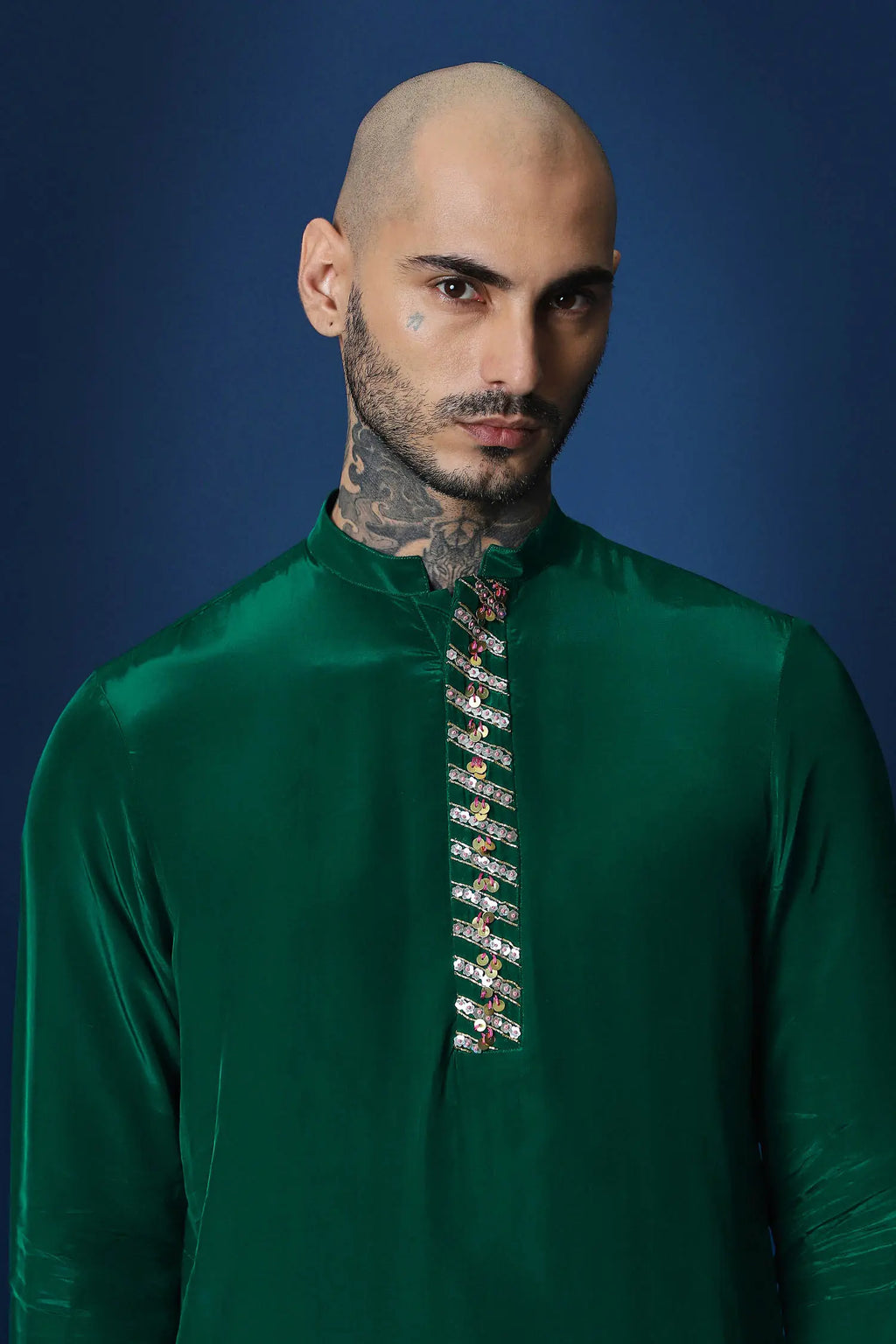 Groom Squad Hand Embroidered Kurta - Green