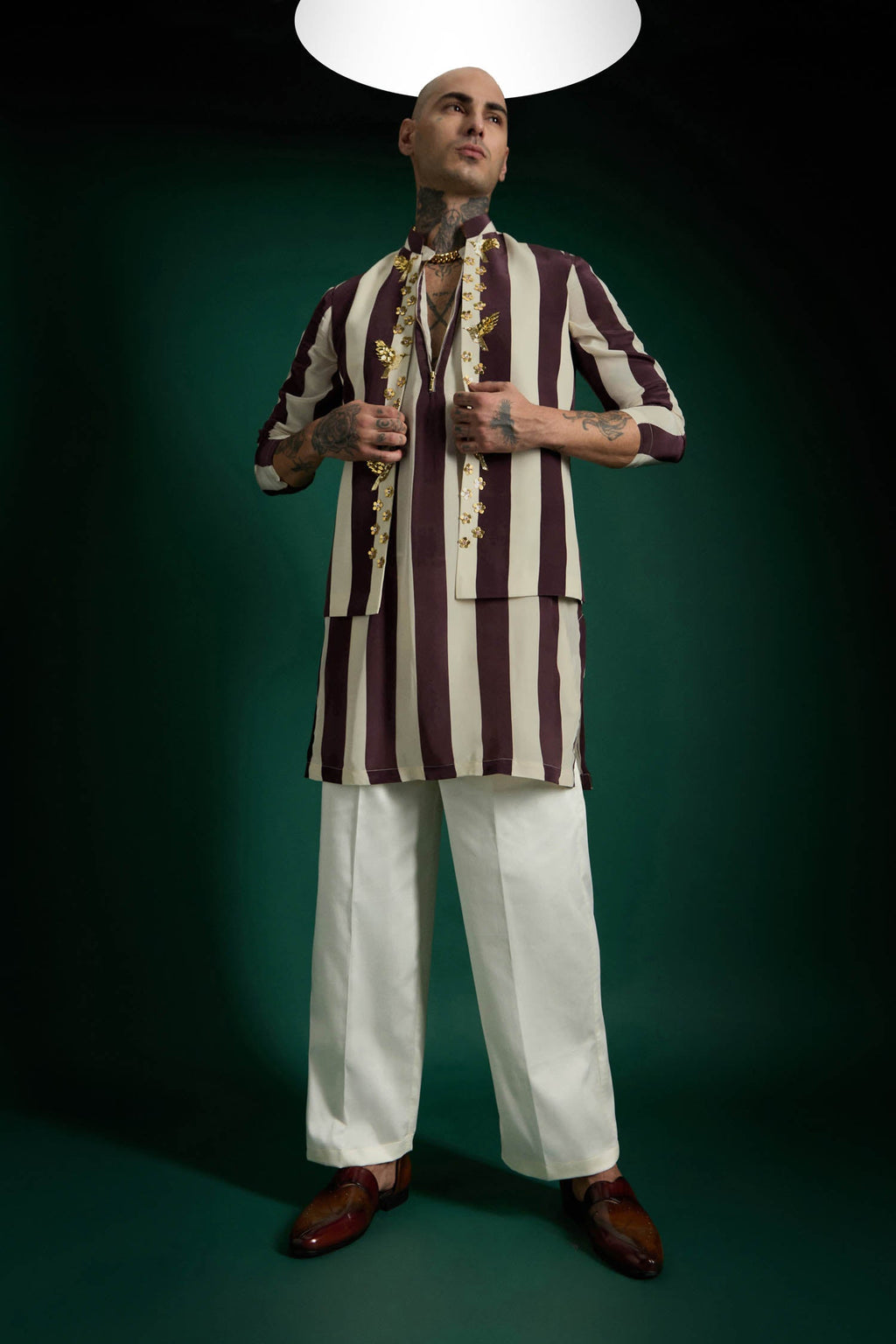 Crest- Hand Embroidered Designer Kurta Bundi