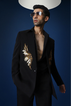 Fly (Wings) Hand Embroidered Tuxedo - Black