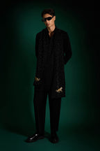 Bobcat Hand Embroidered Designer Shawl Set With Kurta And Pant