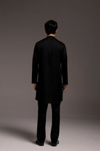 Wild Grace (Butterfly & Panther) - Hand Embroidered Designer Kurta - Black