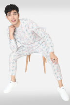 White Printed Kurta Set