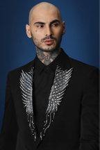 Avian Hand Embroidered Tuxedo - Black