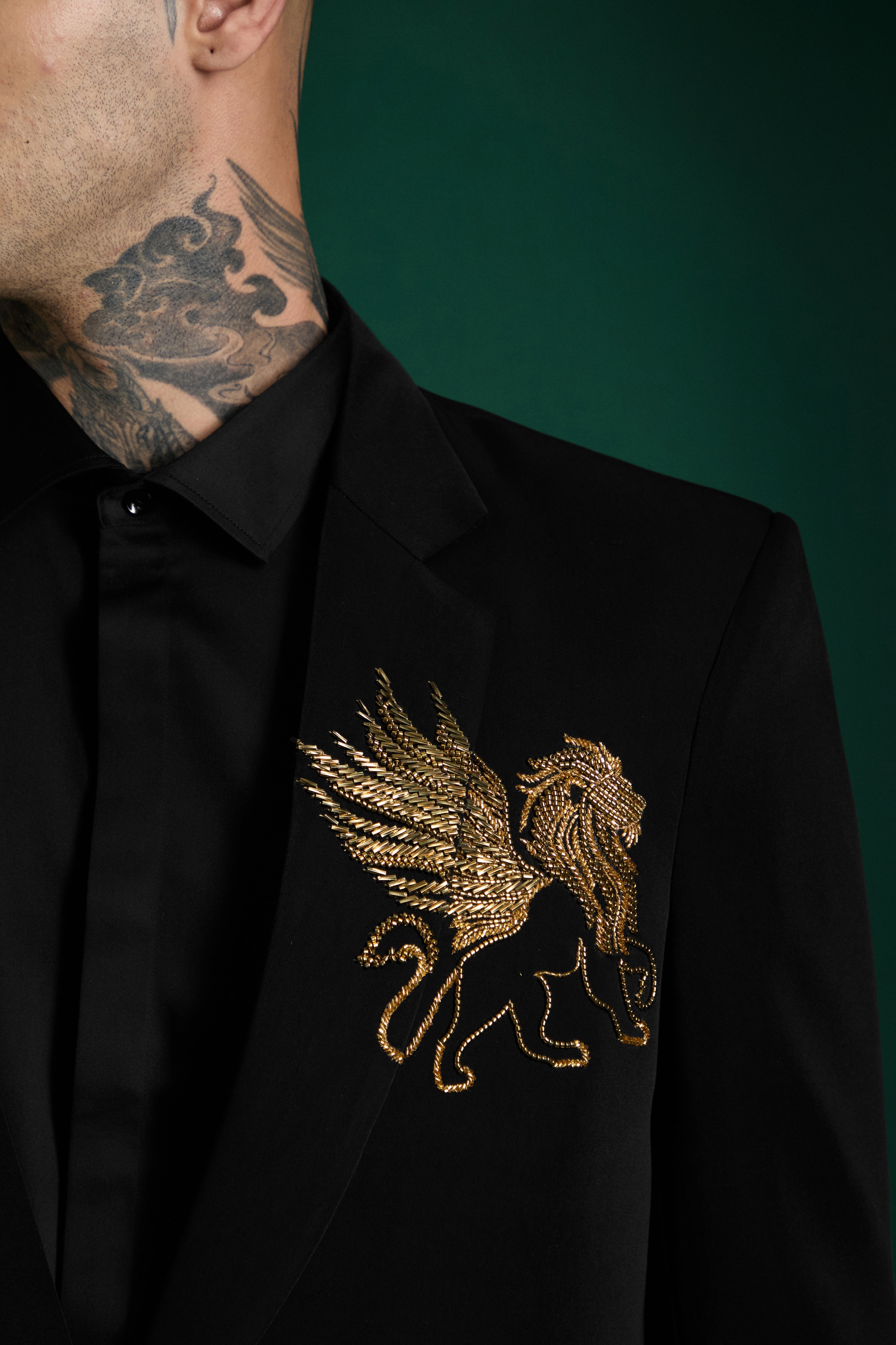 Still Crown (LION) - Hand Embroidered Designer Tuxedo