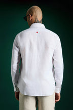 Heart Hand Embroidered Irish Linen Shirt - White