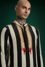 Regalia Hand Embroidered Designer Kurta - Black
