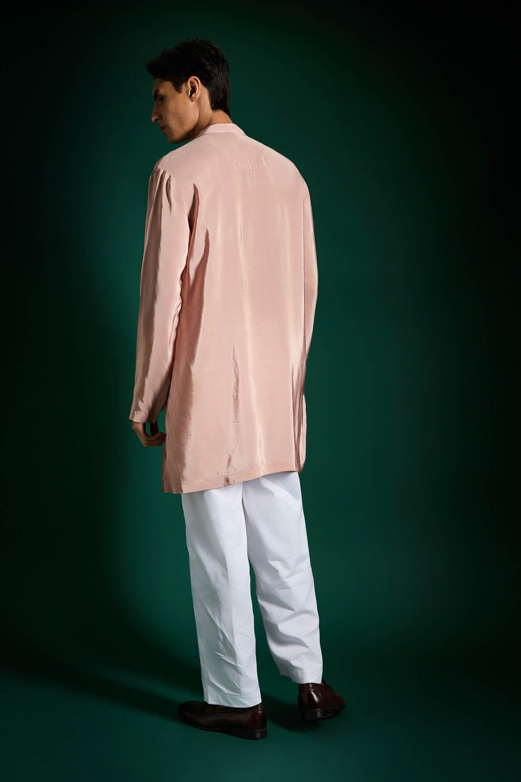 Lamina Hand Embroidered Designer Kurta - Dusky Pink