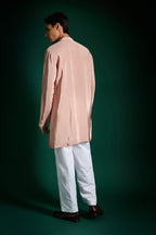 Lamina Hand Embroidered Designer Kurta - Dusky Pink