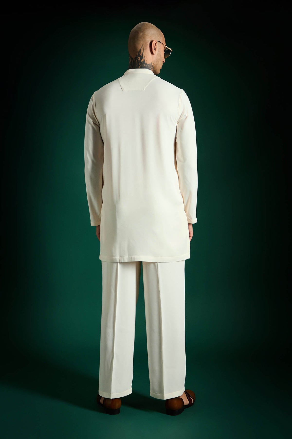 Cove Hand Embroidered Designer Kurta Set - Ivory