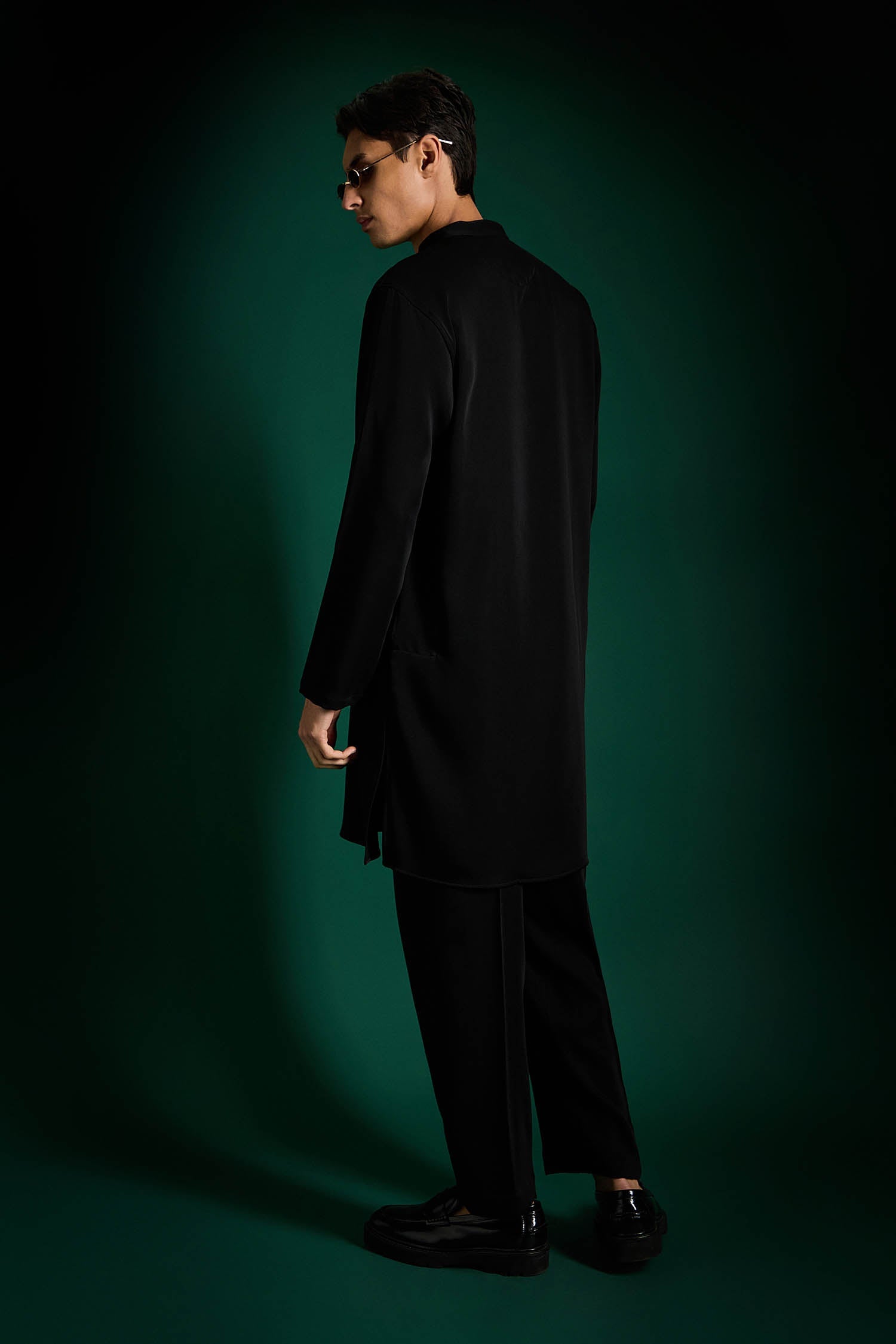 Disc Hand Designer Kurta - Black