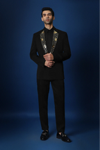 Nova Hand Embroidered Tuxedo - Black