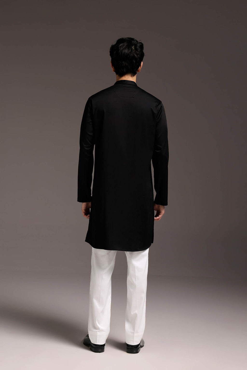 Natant Tiger - Hand Embroidered Designer Kurta - Black